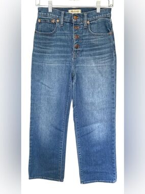 Madewell Slim wide Leg crop High-Rise Straight-Leg Jeans with Button-Fly